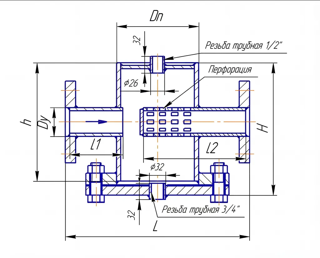Чертёж грязевика Угреша ГВА
