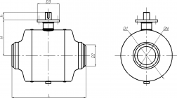 Схема для Válvula de bola (esférica) de alta presión UGRESHA de paso total, DN100 PN 6,3-16 MPa