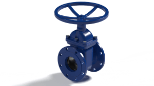 Rubberized gate valve UGRESHA, DN50, PN16, narrow execution