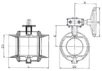 Схема для Стандартнопроходной приварной шаровой кран, DN600