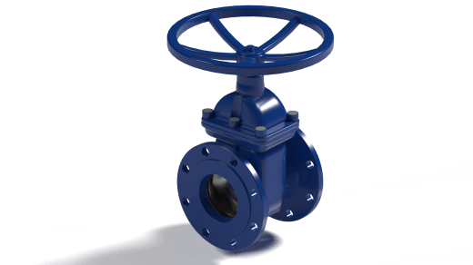 Flanged Rubberized gate valve UGRESHA, DN80, PN10