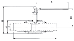 Схема для Полнопроходной приварной шаровой кран, DN20