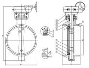 Схема для Чугунный межфланцевый диско-поворотный затвор DN1200